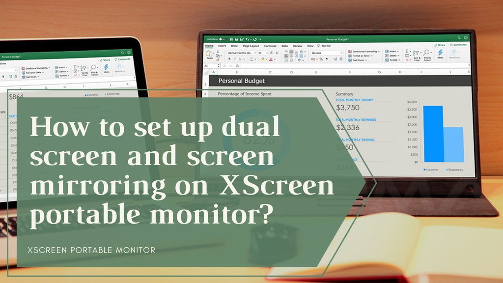 Guide of dual-screen and screen mirroring setting on Lexuma XScreen portable monitor?