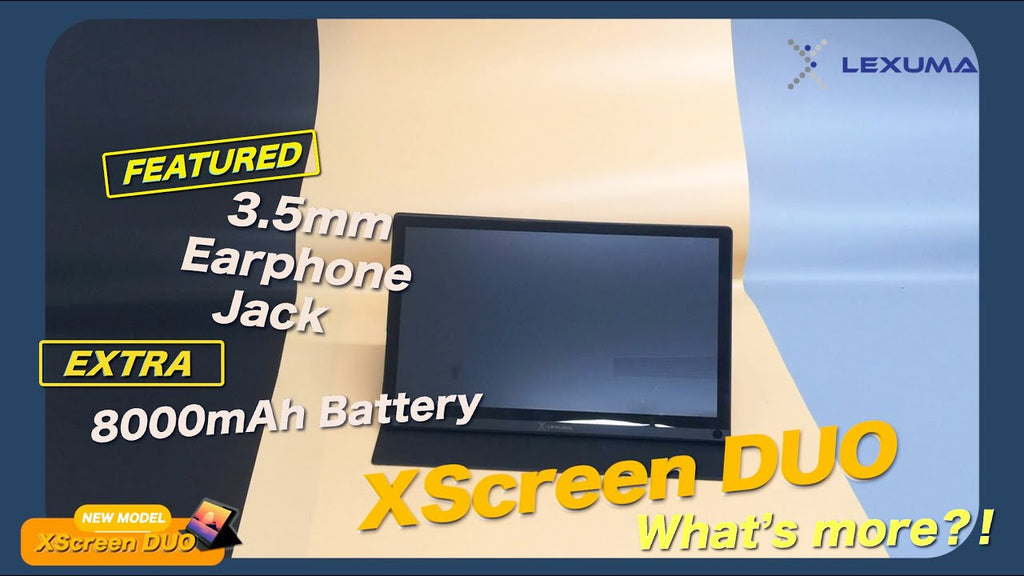 Lexuma XScreen Duo - 15.6" Portable Monitor with IPS Touch 1080P Full HD Wireless & Battery Powered