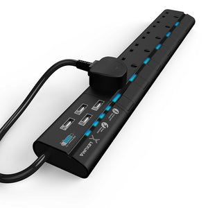 Lexuma XStrip XPS-S1640 6 socket Gang Surge Protected Power Strip with Smart IC USB Charging Ports universal power strip best smart argos travel extension lead 6 socket energy saving plug energy saving best energy saving worth it stand by electricity smart LED strip homekit strip lgc3 smartthings argos travel power strip vs extension cord