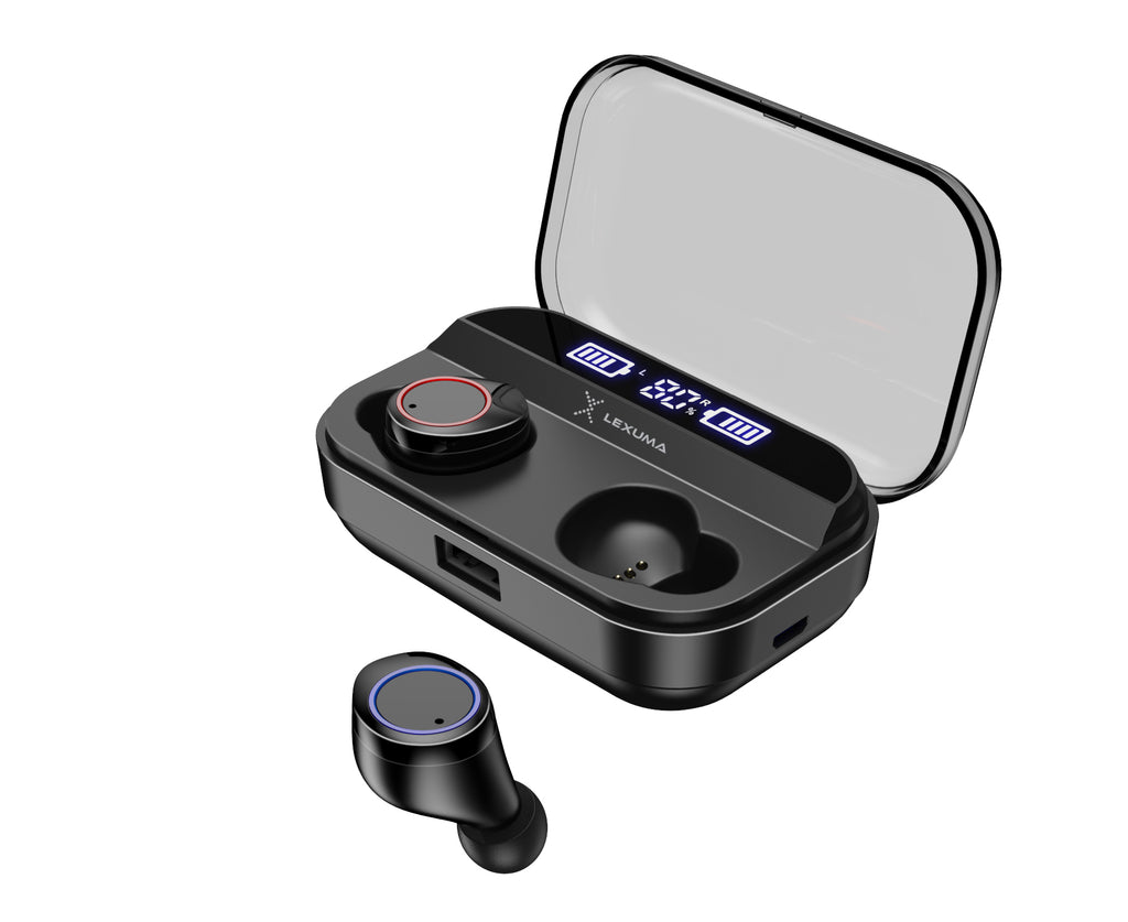 Lexuma XBUD-Z True Wireless In-Ear Bluetooth with IPX7 Waterproof Sports  Earbuds [With 2600 mAh Charging Case]