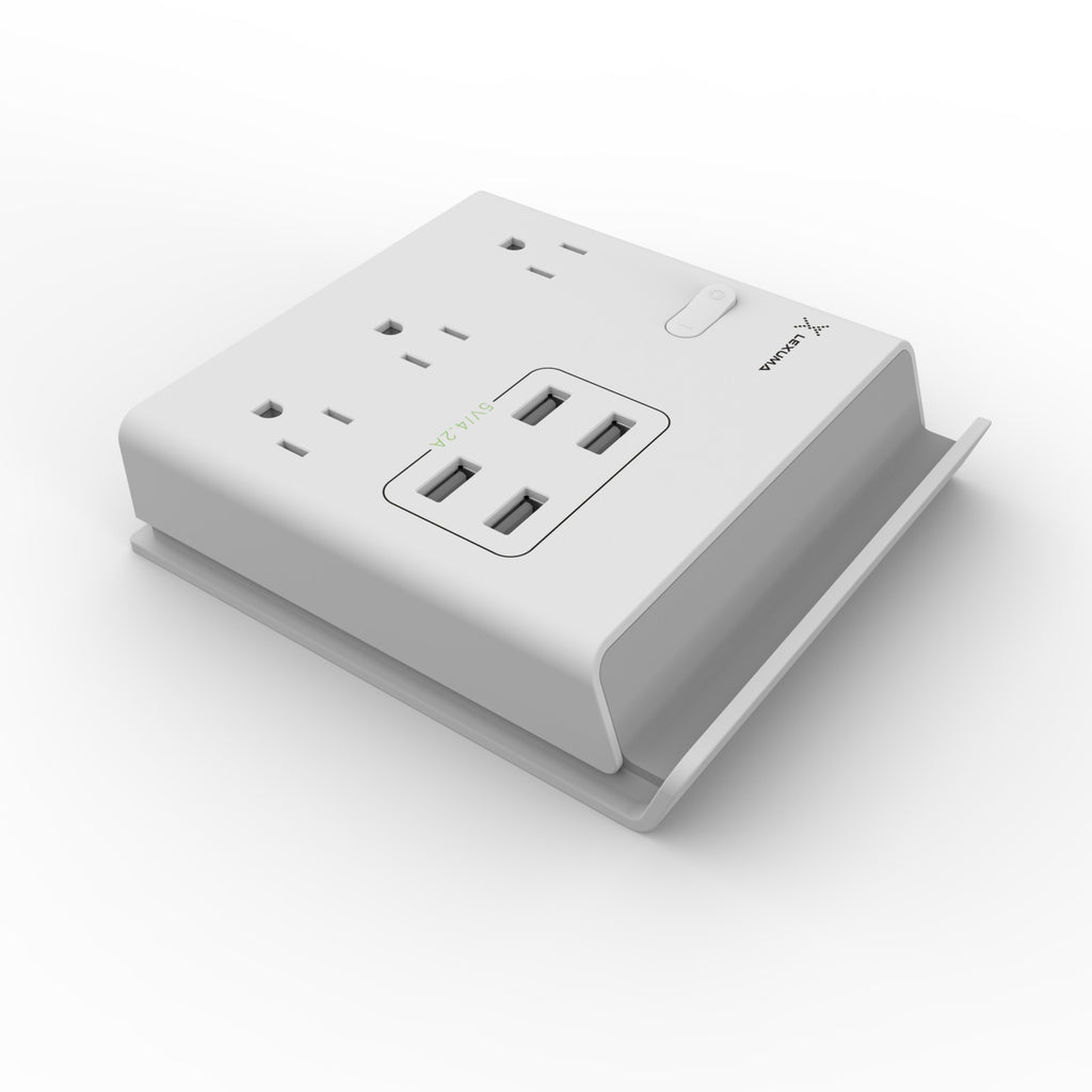 XStrip USB Power Strip with Charging Cradle 3 Gangs 4 USB